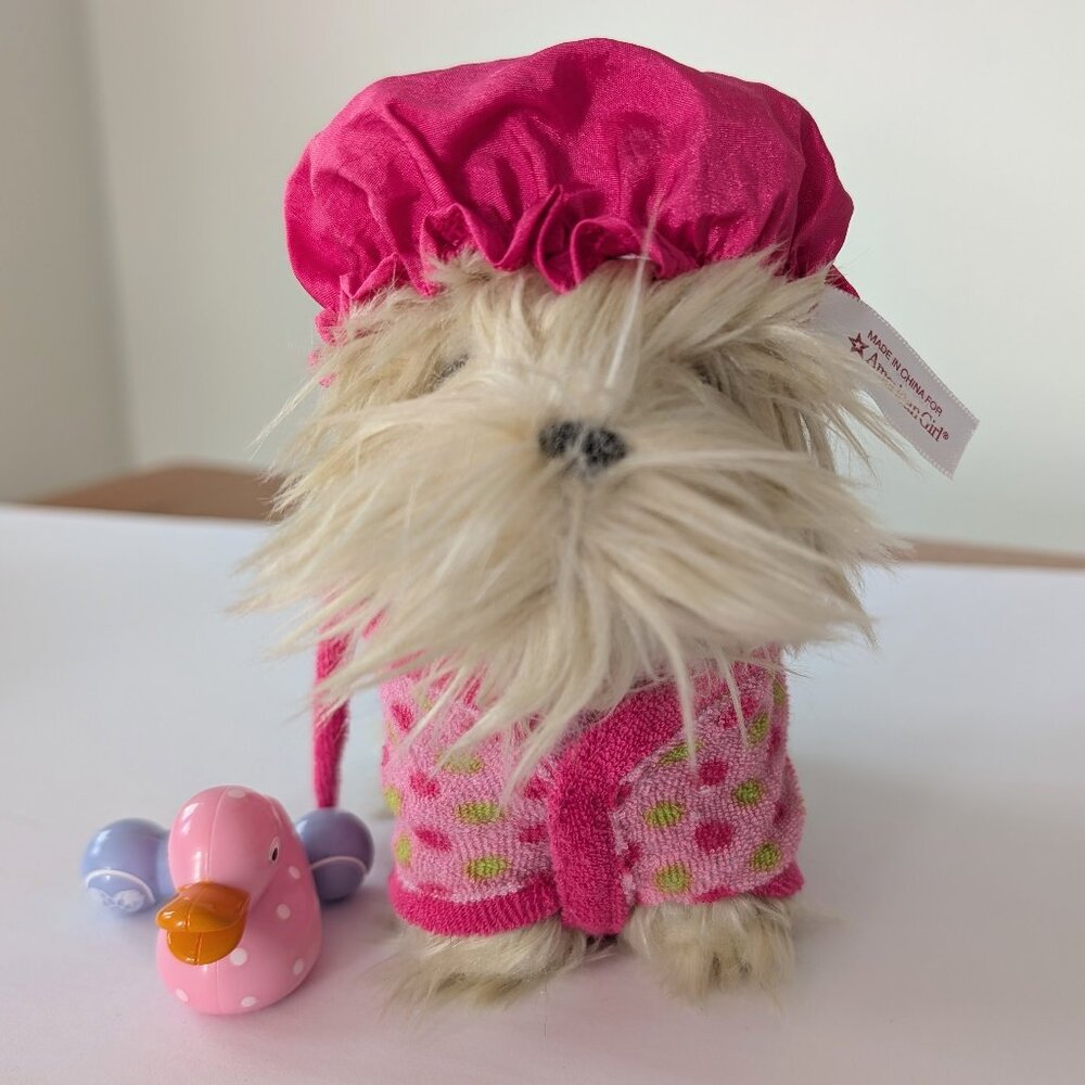 American Girl Terrier Dog with Robe Accessories